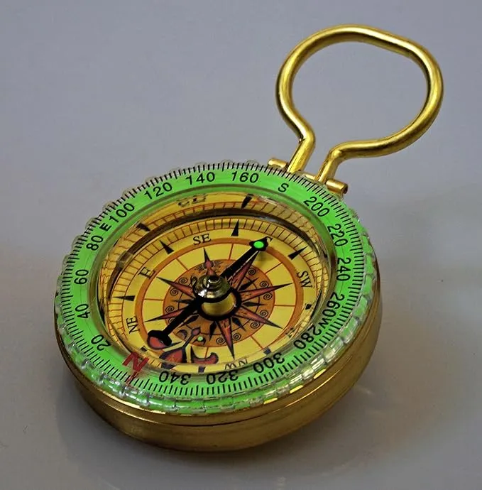 GLOW IN THE DARK BBRASS COMPASS
