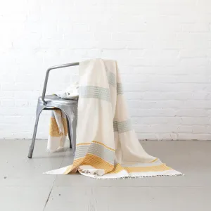 Gold/Azure Camden Beach Blanket/Throw