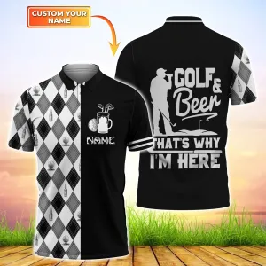 Golf And Beer Personalized Name 3D Polo Shirt 183 - Nvc97