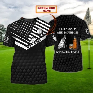 Golf and Bourbon - Name 3D Polo Shirt - ATM2K