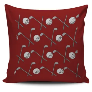 Golf Design Pillow Case - Burgundy