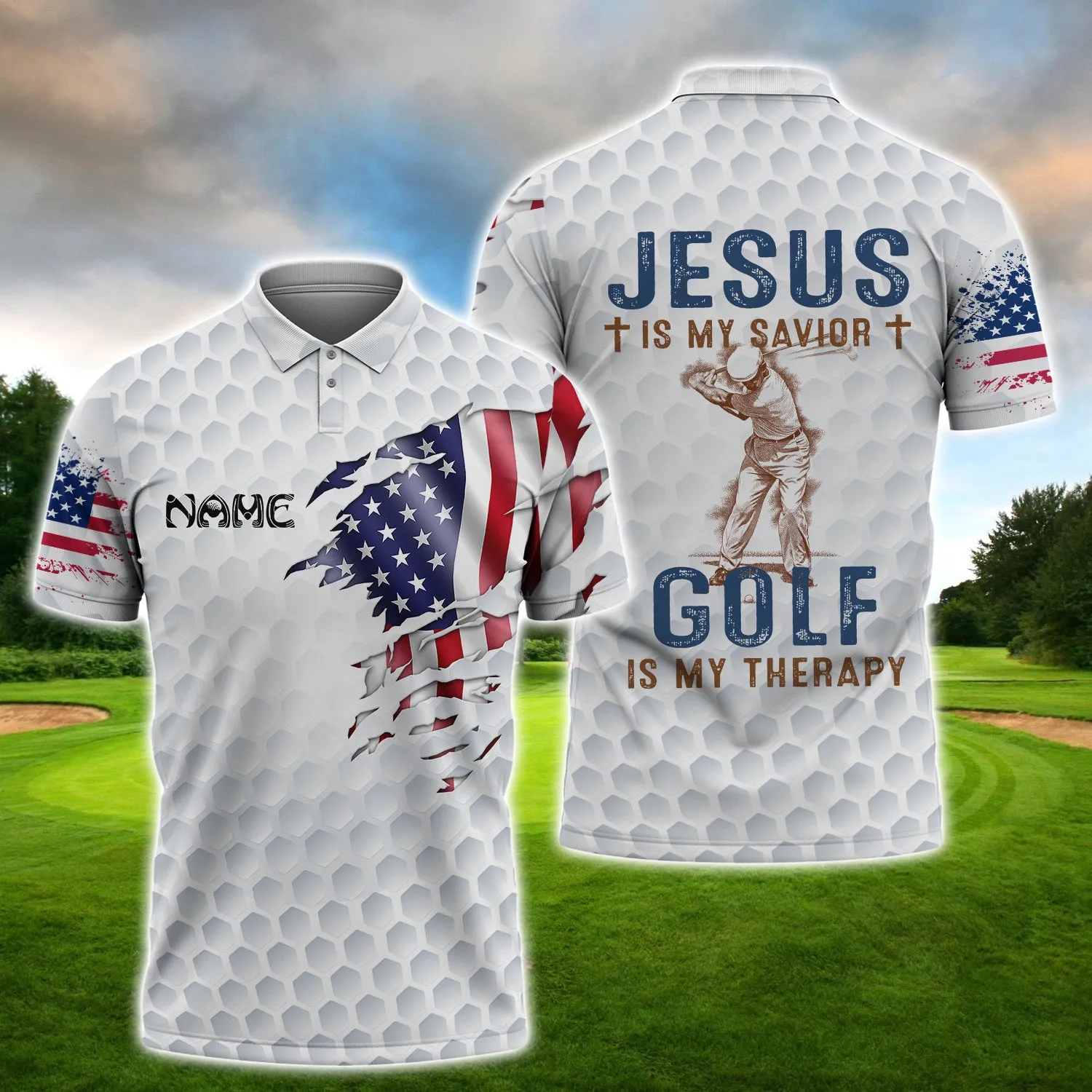 Golf, Personalized Name 3D Polo Shirt 009, NBTT