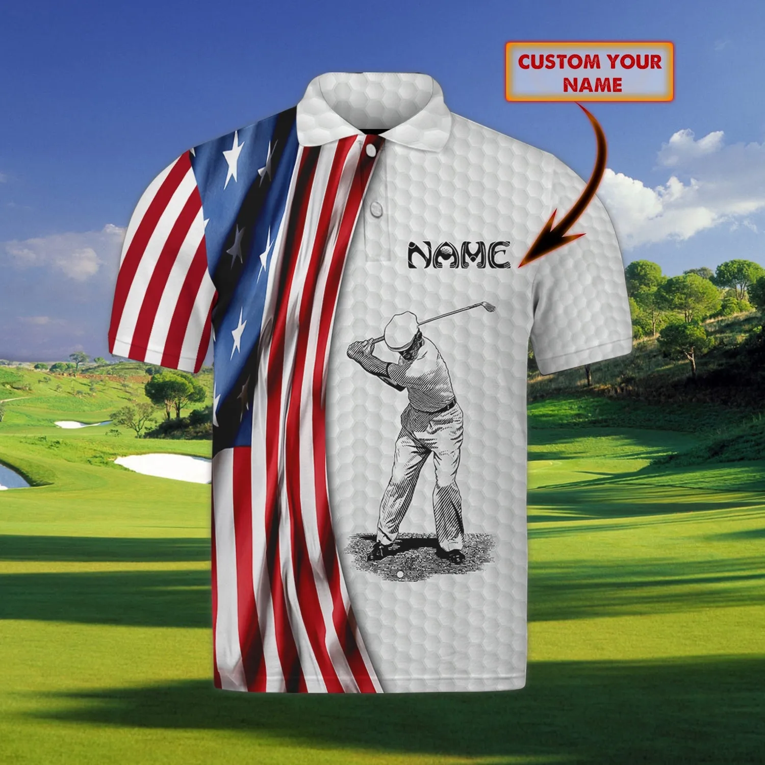 Golf - Personalized Name 3D Polo Shirt - NBTT-91