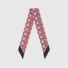 Gucci Patterned Silk Neck Bow with GG, Hearts and Stars