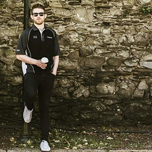 Guinness Official Merchandise Guinness Performance Signature Golf Shirt Polyester Paneled Sport Polo Shirt Black