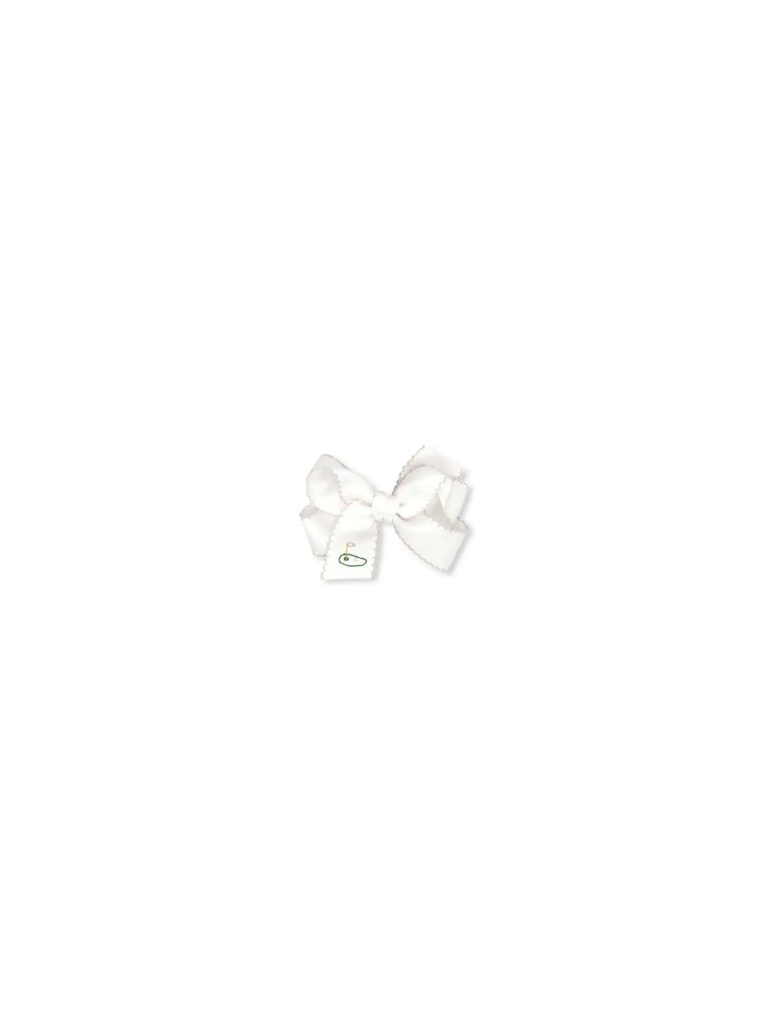 Hallie Hair Bow - Legacy White, Pensacola Pink