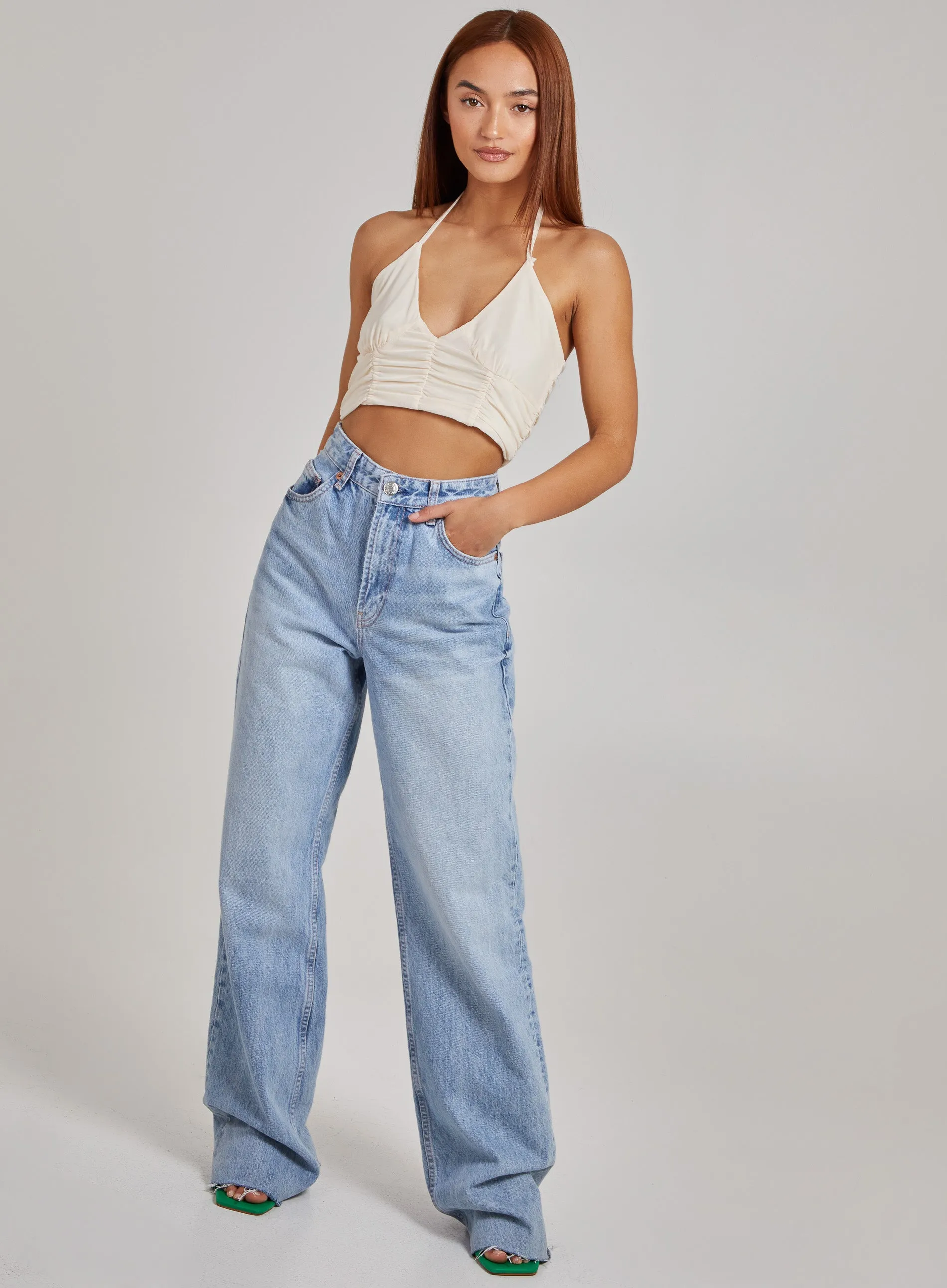 Halterneck Cross Over Mesh Bralette