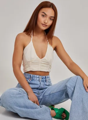 Halterneck Cross Over Mesh Bralette