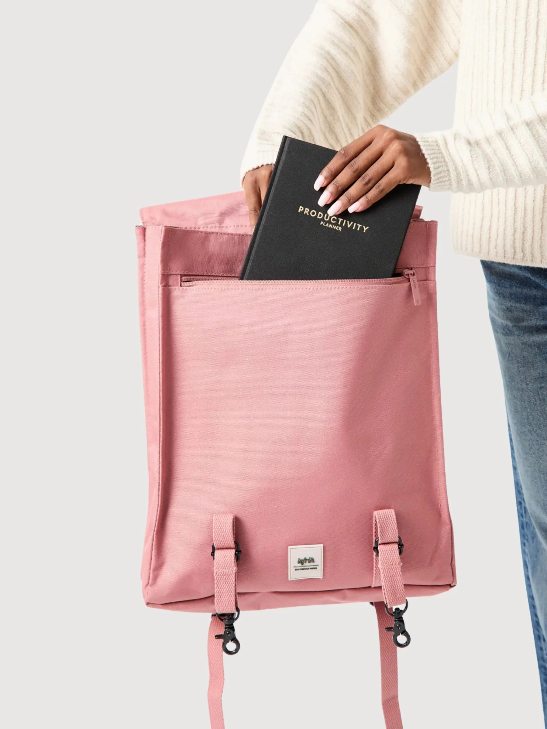 Handy Metal Dust Pink backpack in recycled polyest | Lefrik