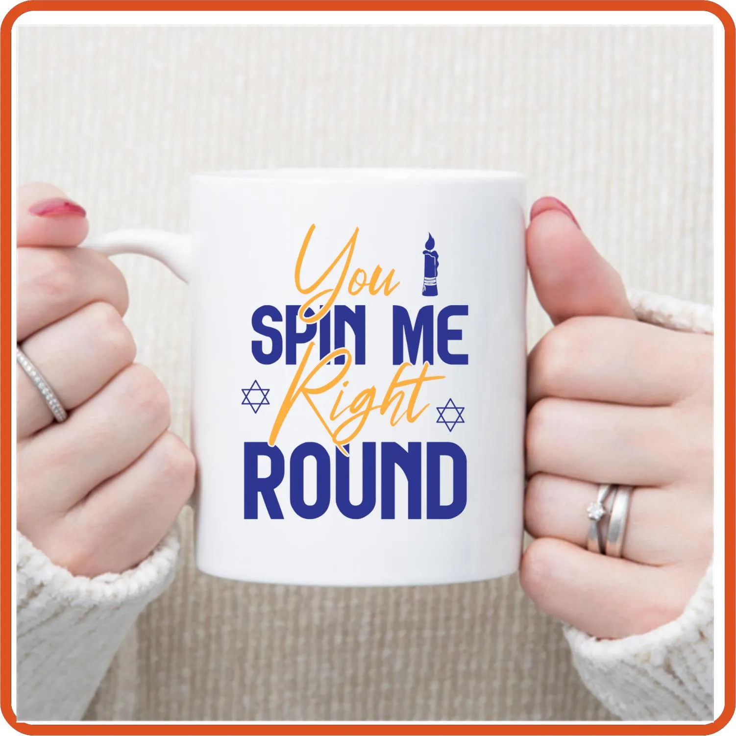 Hanukkah Mugs -11oz Coffee Mug | SEC Apparel | You Spin Me Right Round