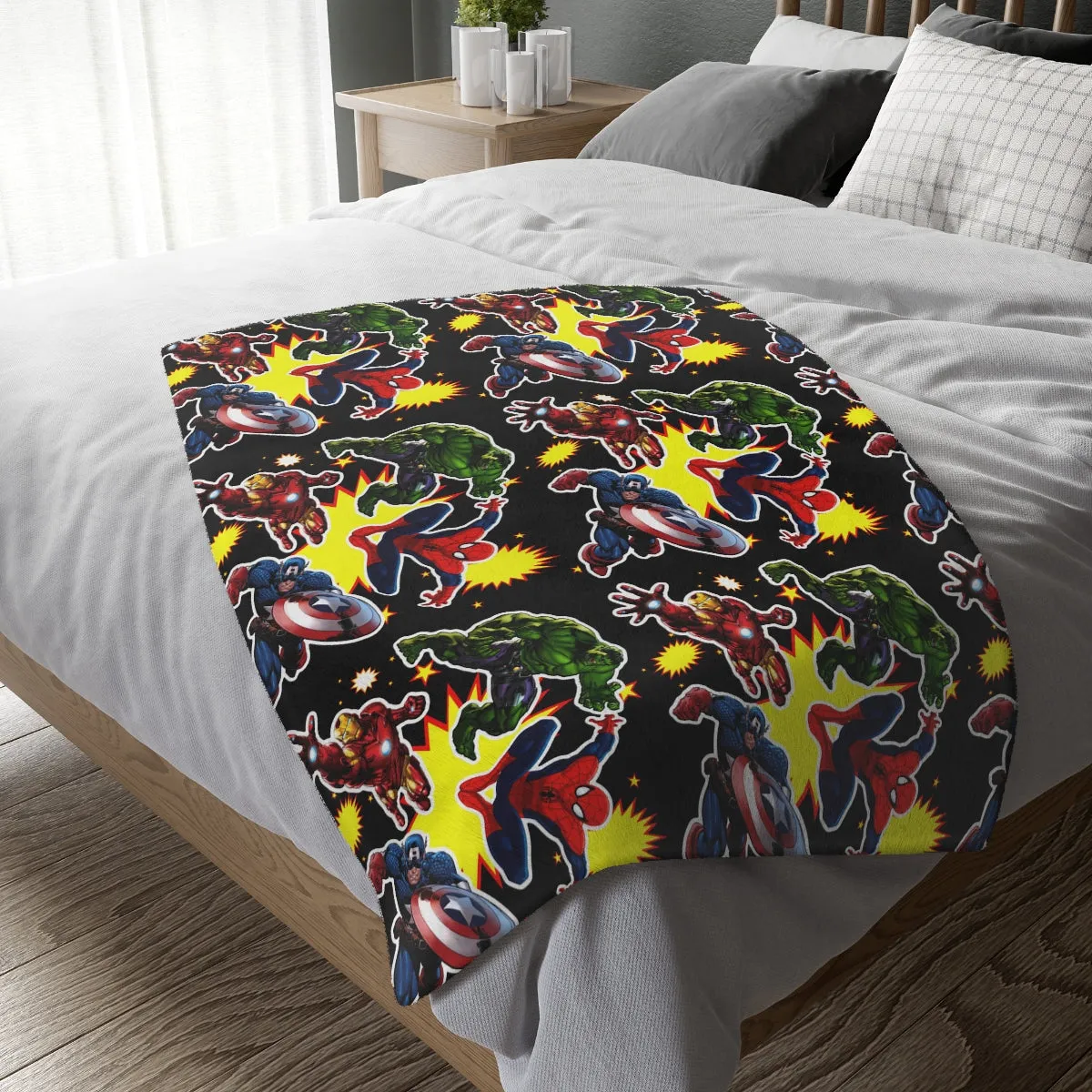 Hero Blanket Velveteen Minky Blanket (Two-sided print)