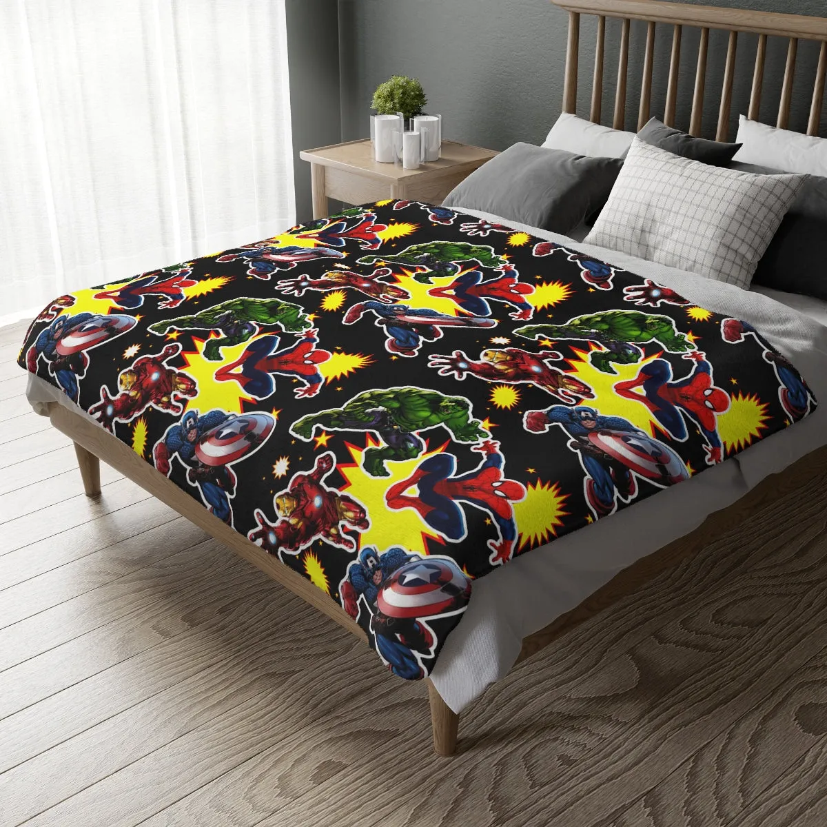 Hero Blanket Velveteen Minky Blanket (Two-sided print)