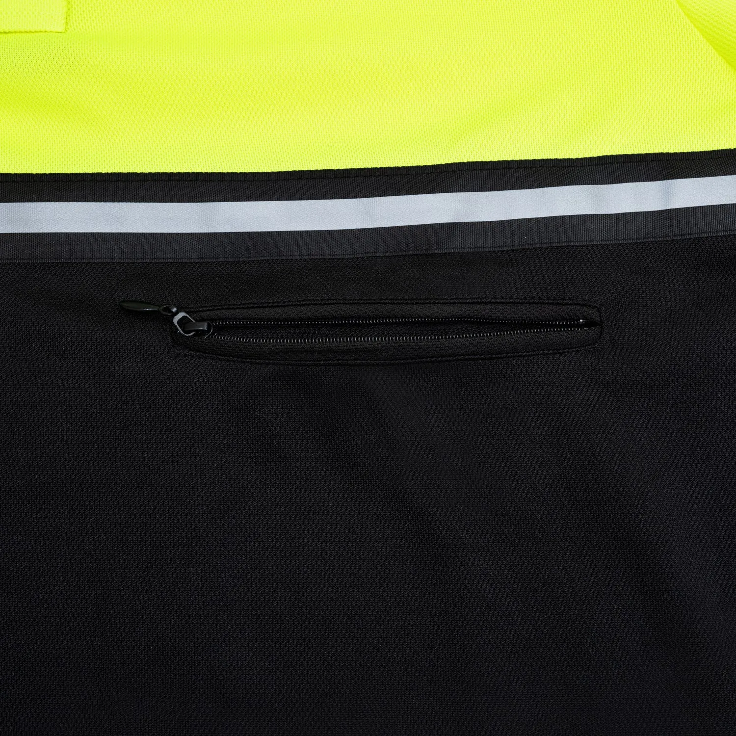 Hi Vis Two Tone Polo w/ Reflective and Zipper Pocket