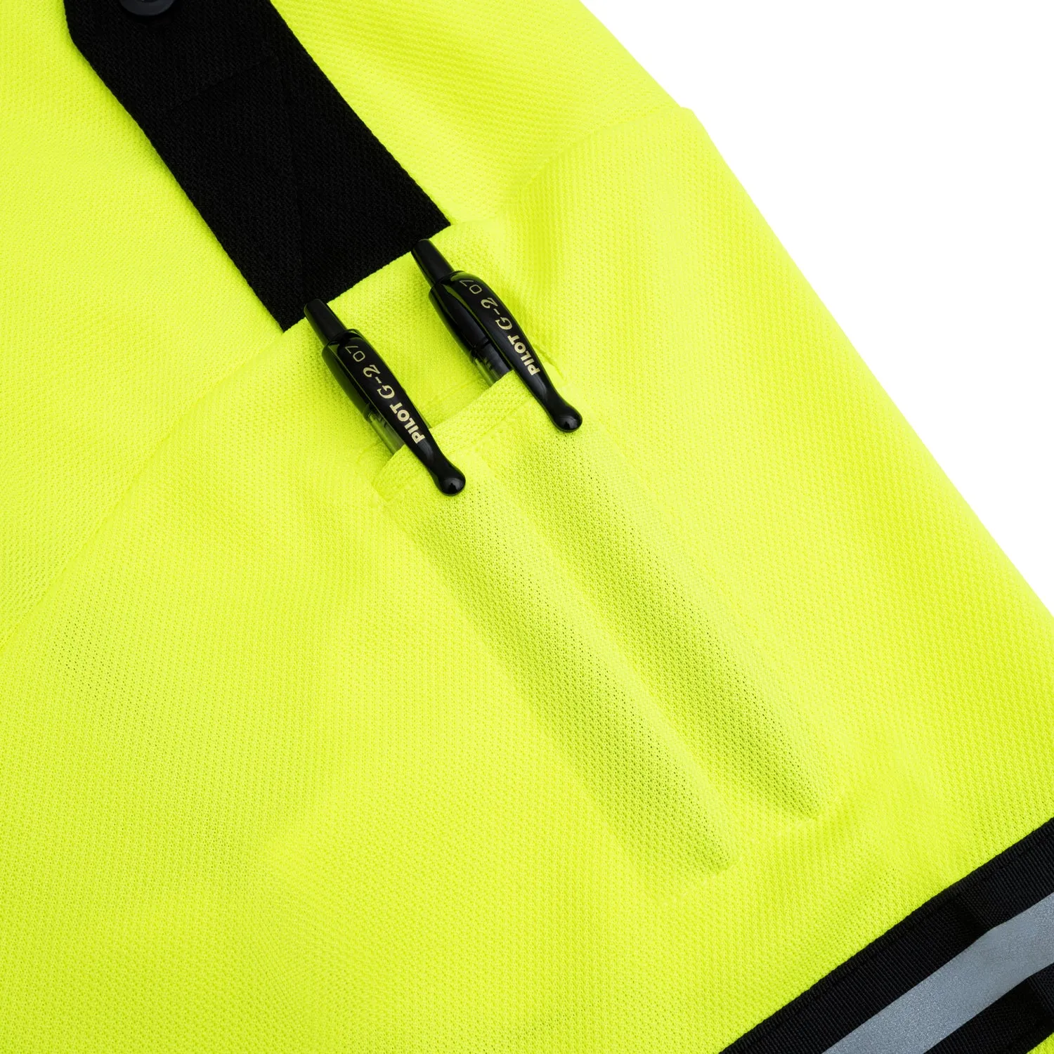 Hi Vis Two Tone Polo w/ Reflective and Zipper Pocket