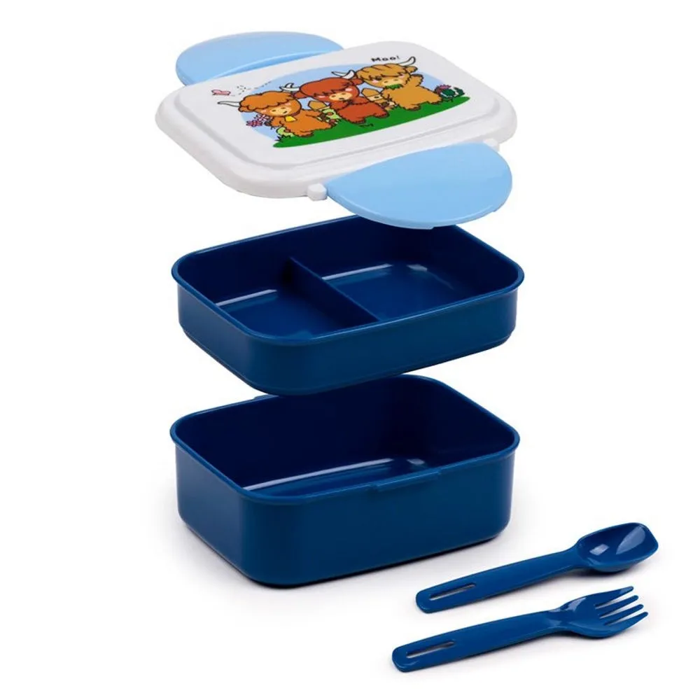 Highland Cow Clip Lock Stacked Bento Lunch Box