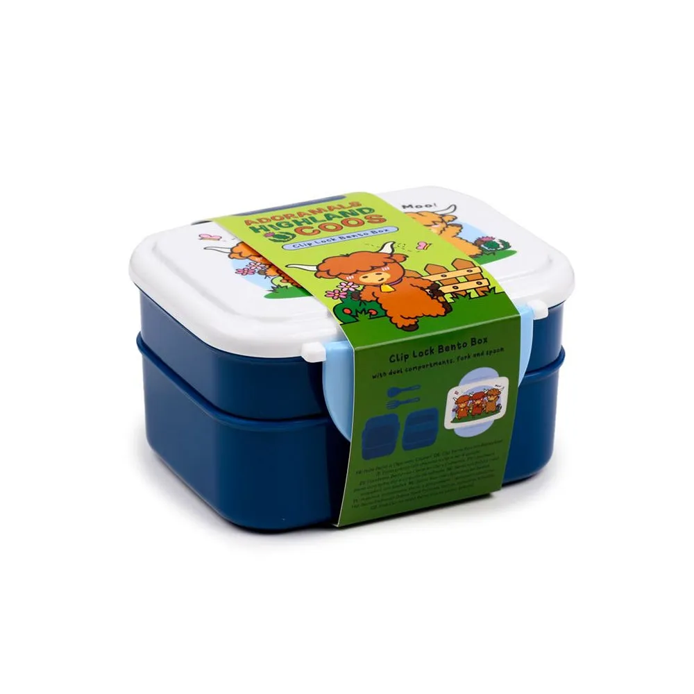 Highland Cow Clip Lock Stacked Bento Lunch Box