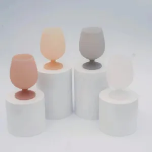 Holiday Frost Stemm Silicone Wine Glasses Set 4