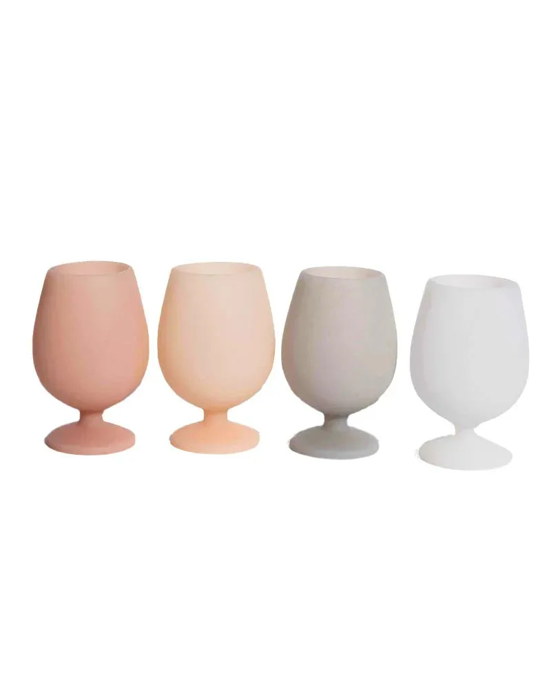 Holiday Frost Stemm Silicone Wine Glasses Set 4