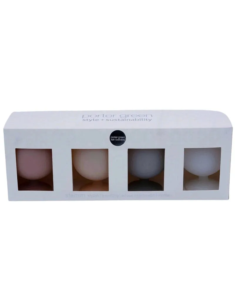 Holiday Frost Stemm Silicone Wine Glasses Set 4