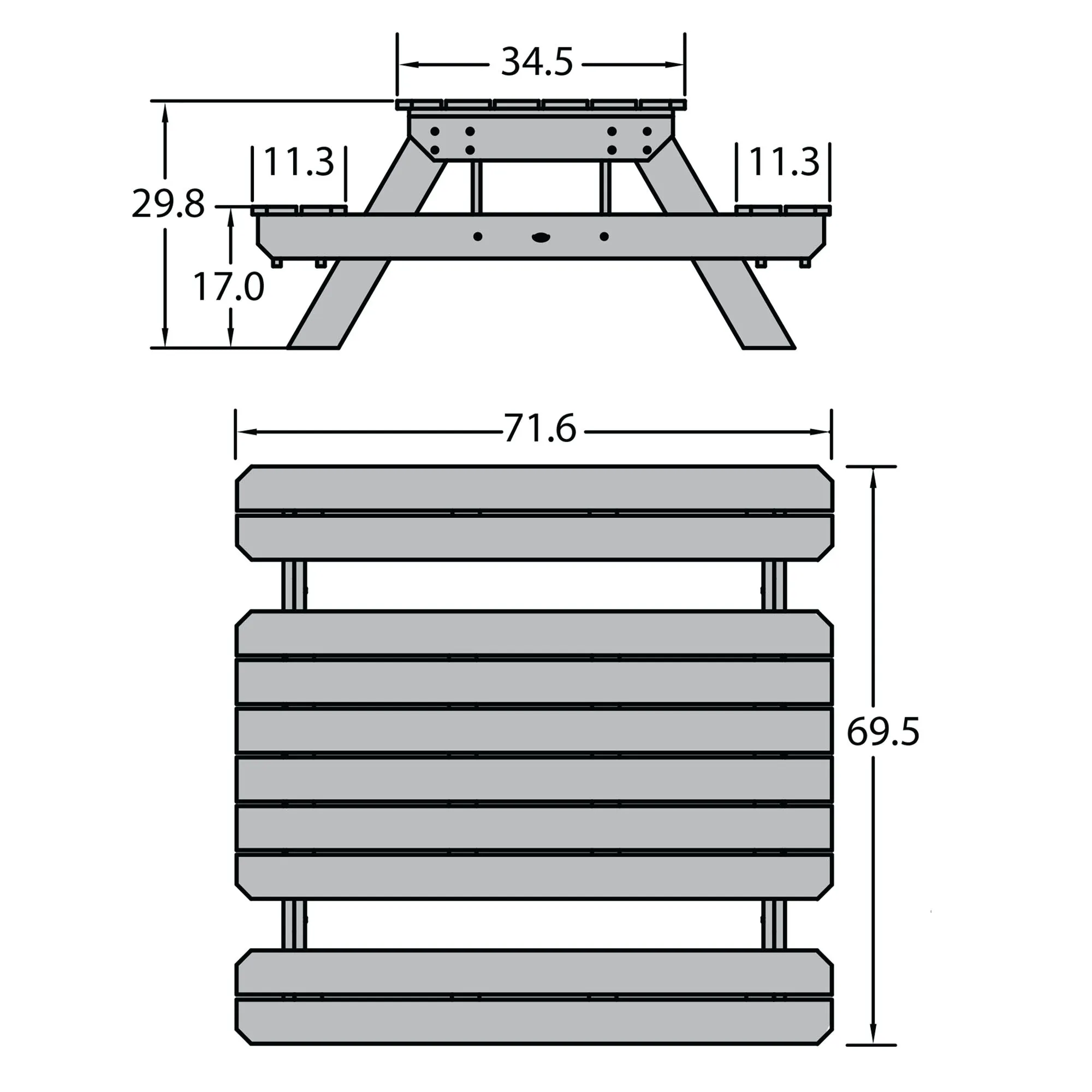 Homestead Picnic Table - 6ft