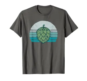 Hops Lover Vintage Beer Graphic Dark Sunset Hop Illustration T-Shirt