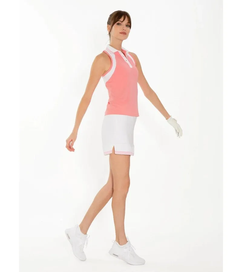 Inphorm Plumeria Straight Golf Skirt 15" White