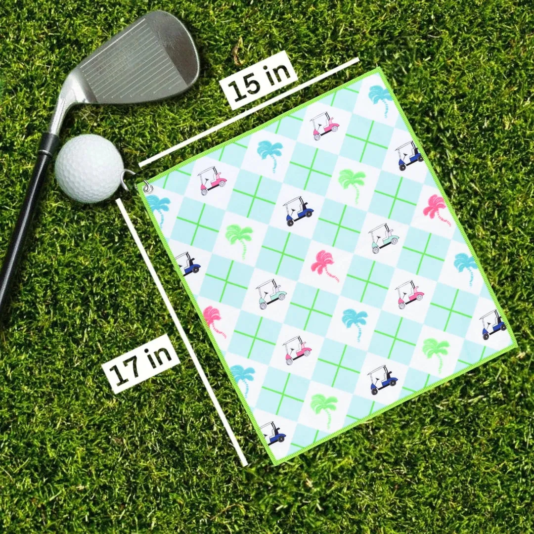 Island Green Golf Towel with Carabiner