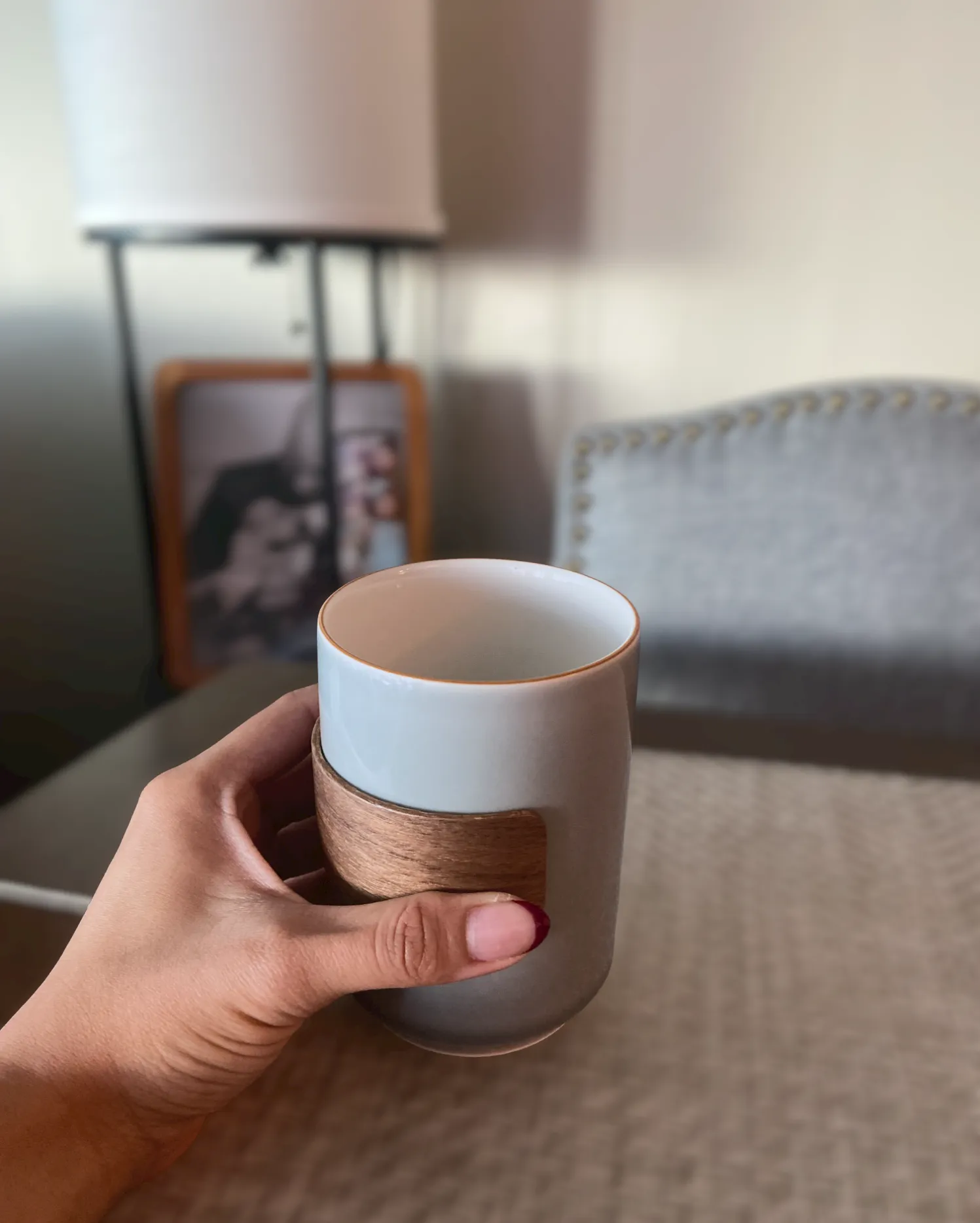 Japanese Large Tea Cup - Grey with Bamboo Sleeve