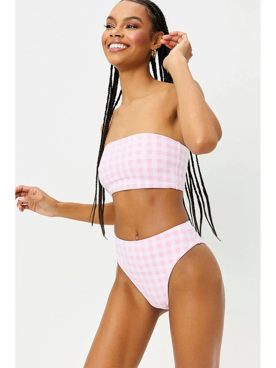 Jenna Gingham Top in Pink Picnic