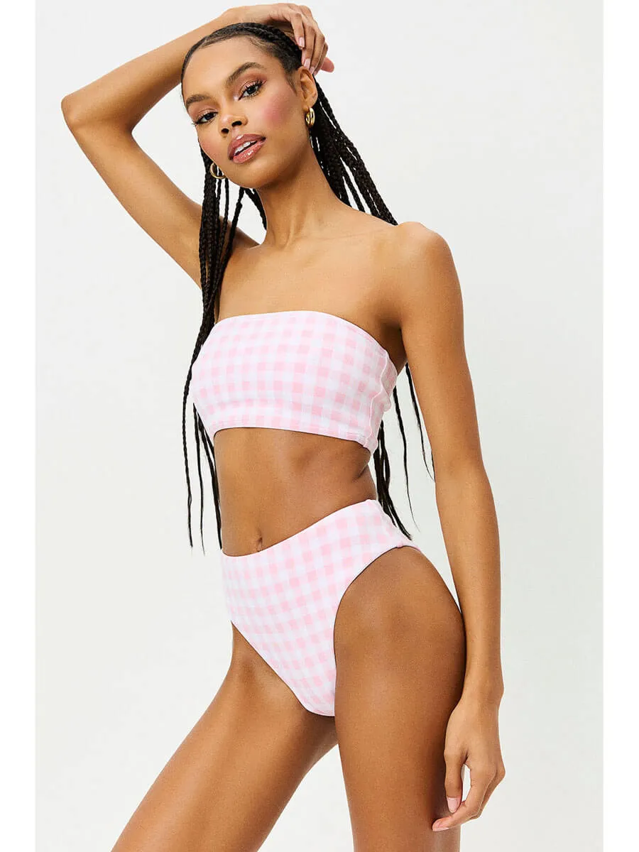 Jenna Gingham Top in Pink Picnic