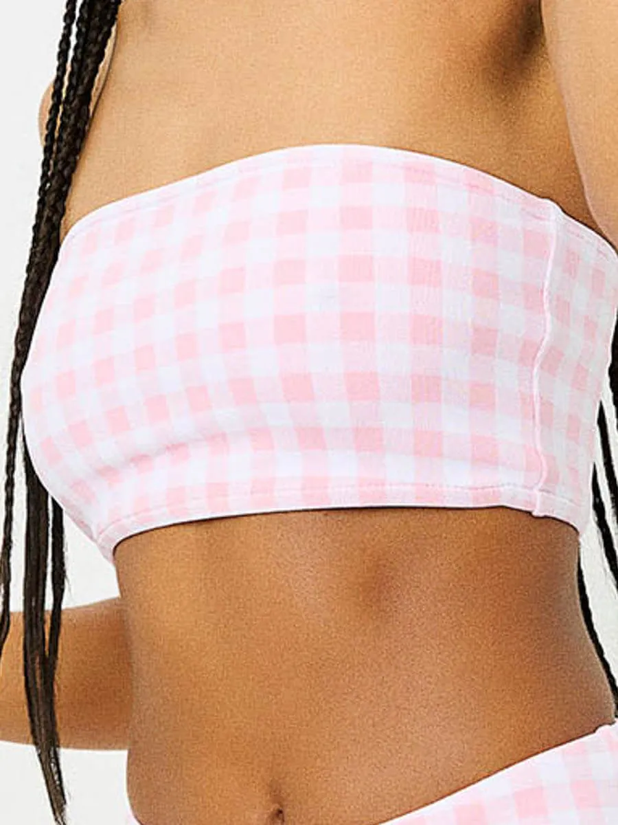 Jenna Gingham Top in Pink Picnic