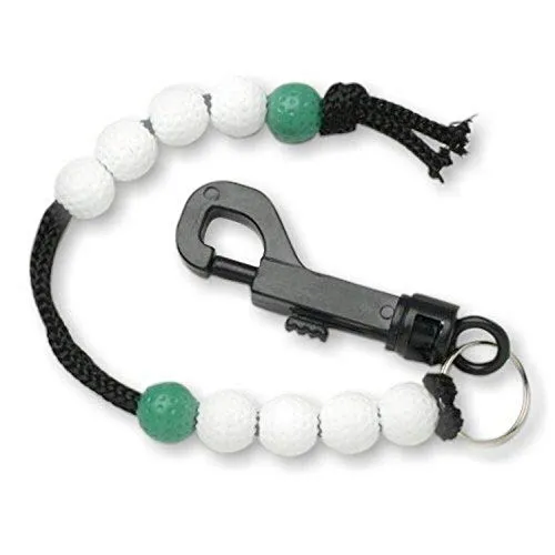 JP LANN GOLF 32152 Deluxe Bead Golf Score/Stroke Counter, Standard, Black/Green/White