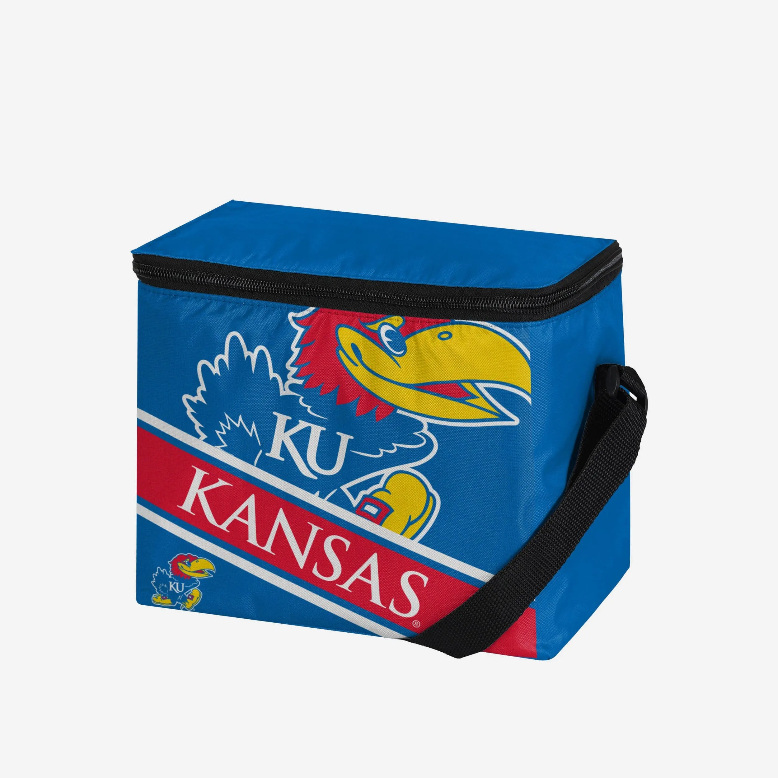 Kansas Jayhawks Big Logo Stripe 6 Pack Cooler