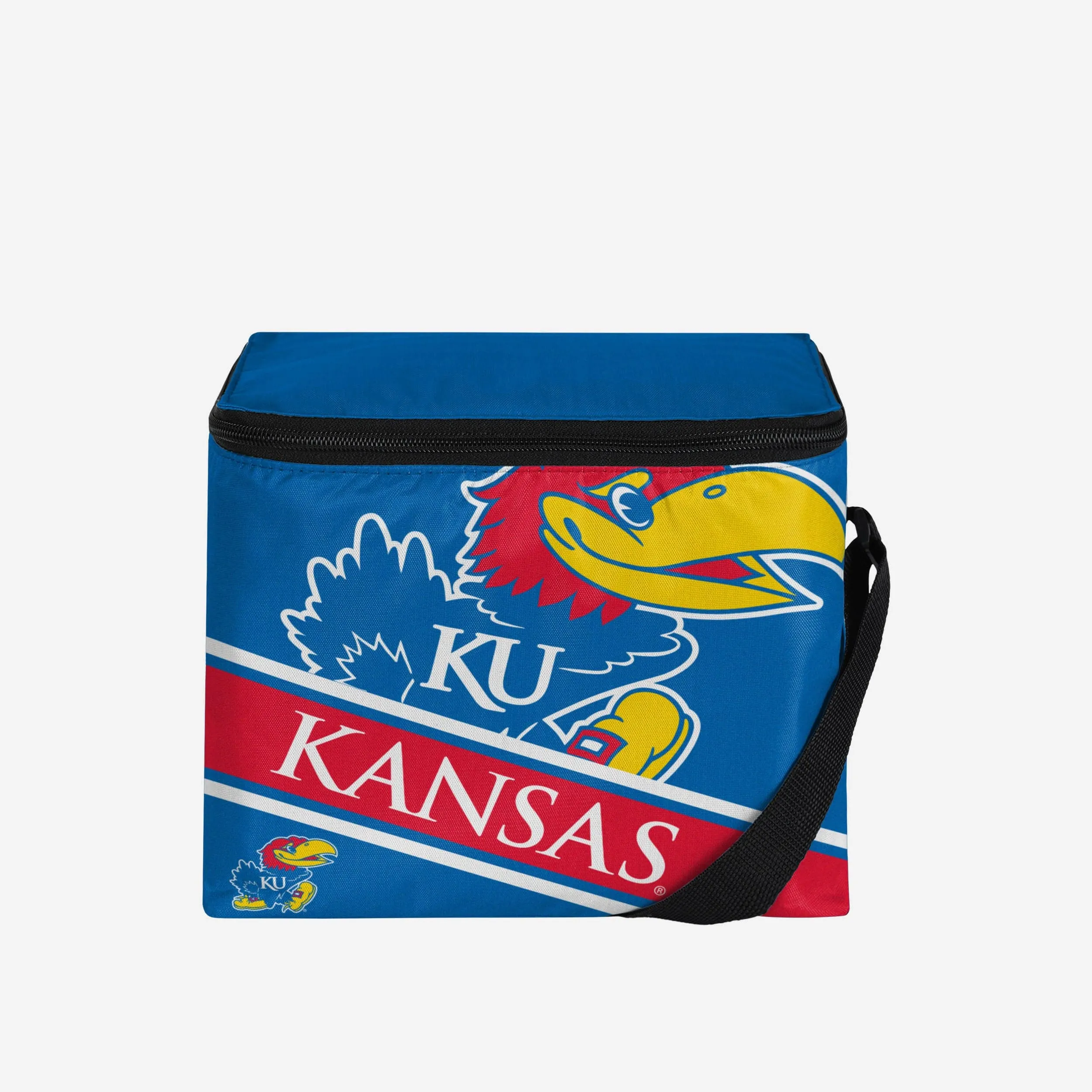 Kansas Jayhawks Big Logo Stripe 6 Pack Cooler