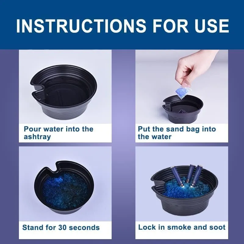 KLIZNIL 6 PCS Ashtrays with Ash Absorbing Balm, Disposable Ashtray with Sand, Small Portative Ash holder for Quickly Extinguish Cigarette, Reduce Ash Raising, Ashtray Outdoor