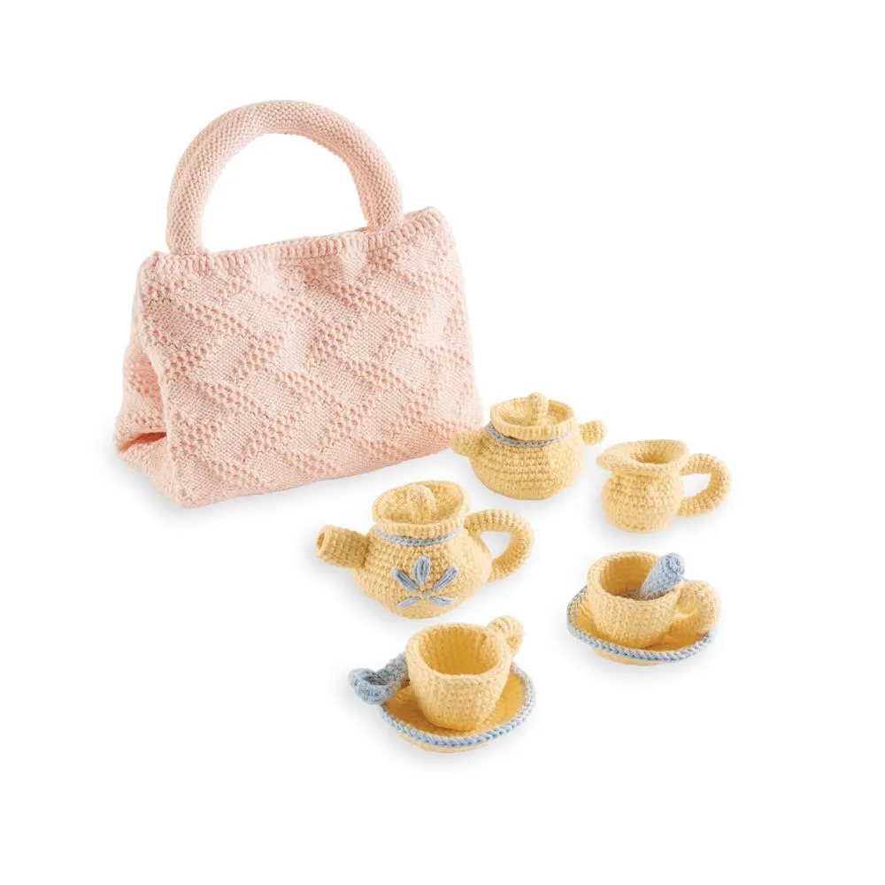 Knit Tea Set -- Pink
