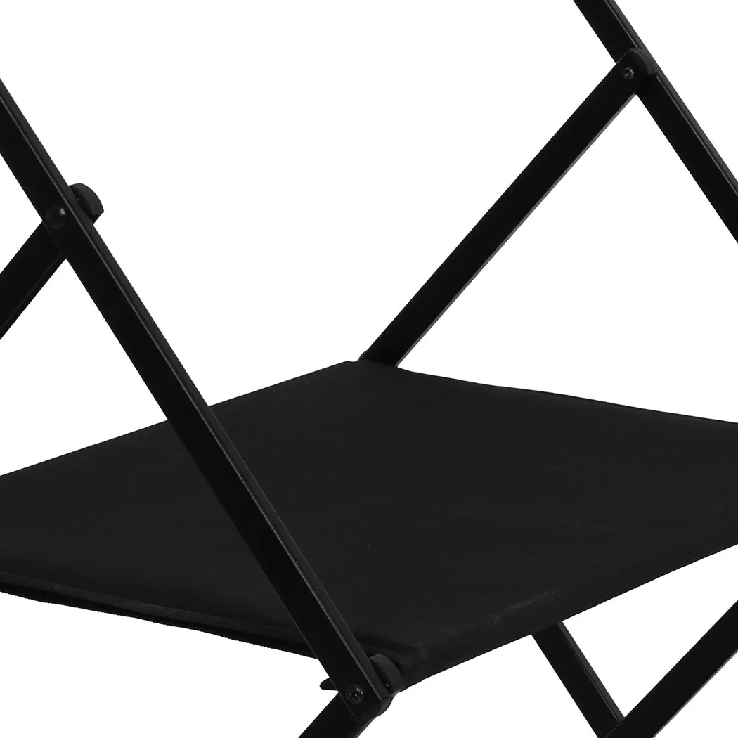Levede Foldable Camping Storage Shelves 3 Layer with Hooks Black
