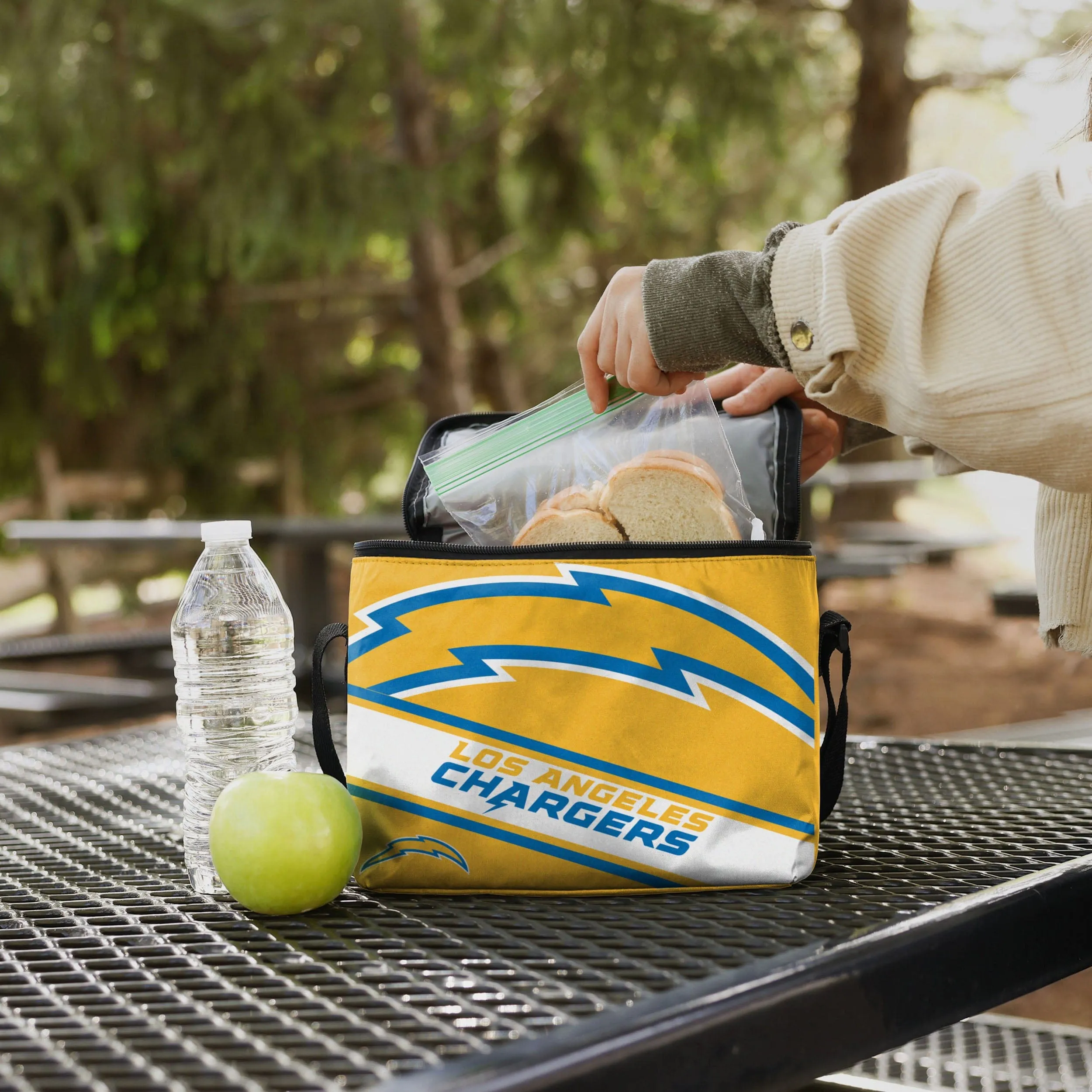 Los Angeles Chargers Big Logo Stripe 6 Pack Cooler