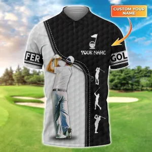 Love Golf - Personalized Name 3D Polo Shirt -NBTT-1176