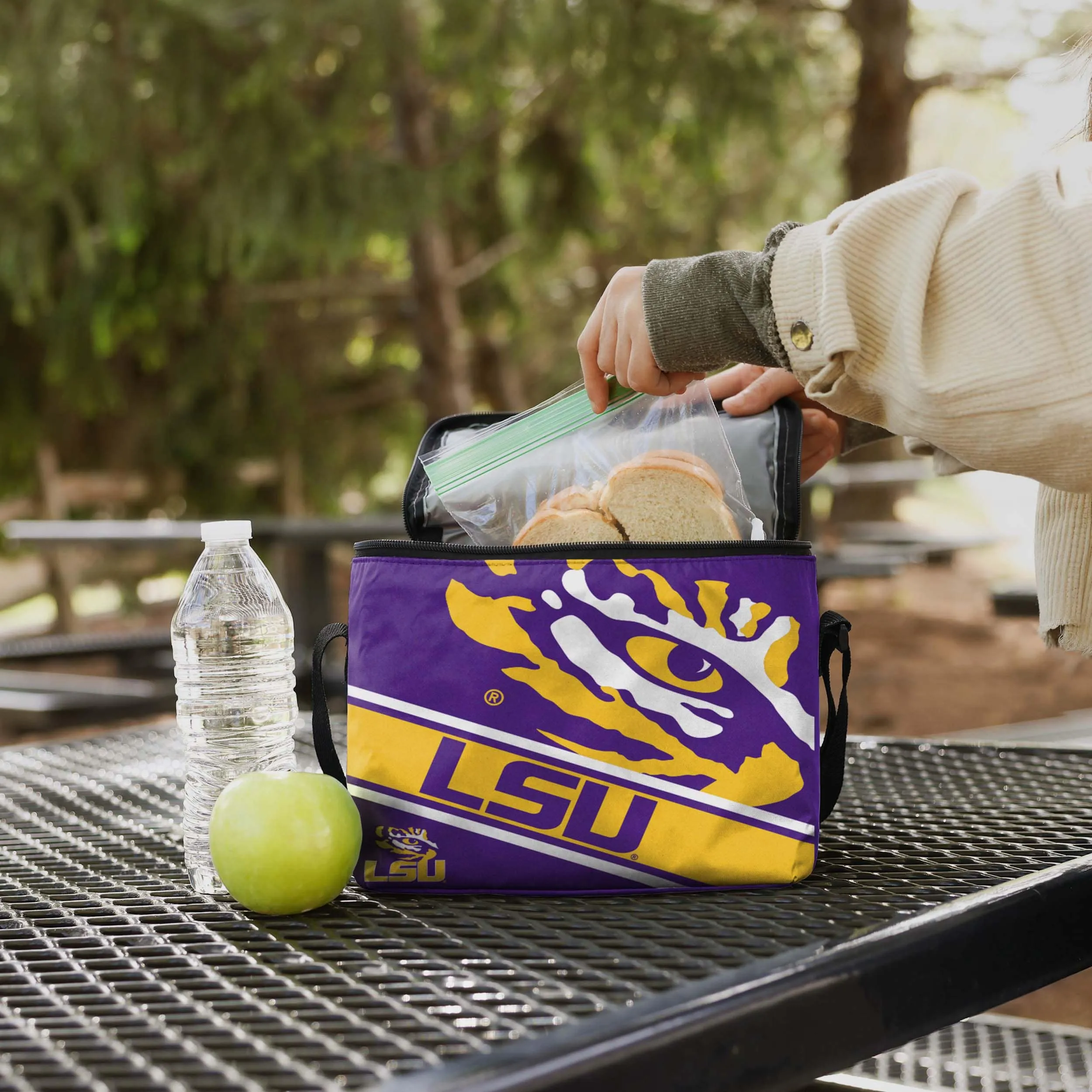 LSU Tigers Big Logo Stripe 6 Pack Cooler