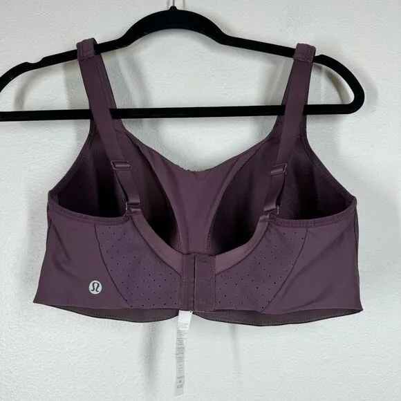 Lululemon Run Times Sports Bra Purple High Impact Support Vented Size 36DD