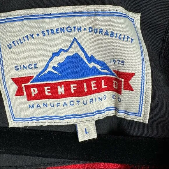 Madewell Penfield Kasson Parka Utility Jacket Black Winter Coat Flannel Lined L