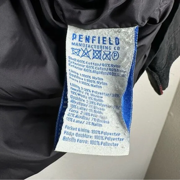 Madewell Penfield Kasson Parka Utility Jacket Black Winter Coat Flannel Lined L
