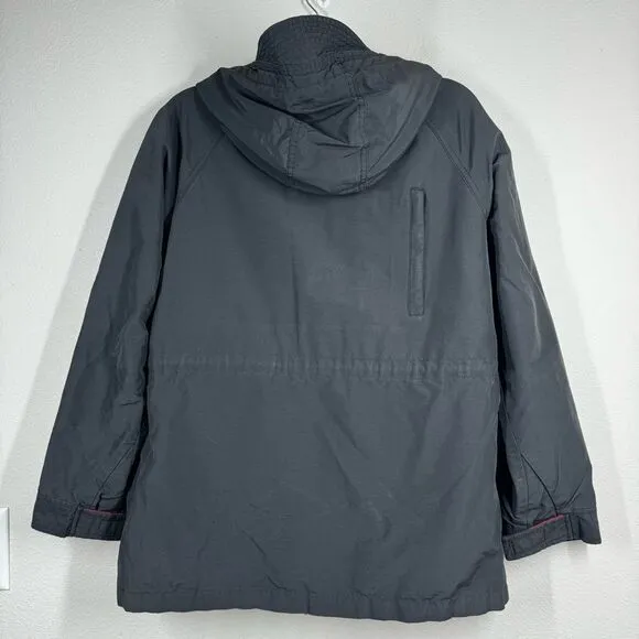 Madewell Penfield Kasson Parka Utility Jacket Black Winter Coat Flannel Lined L