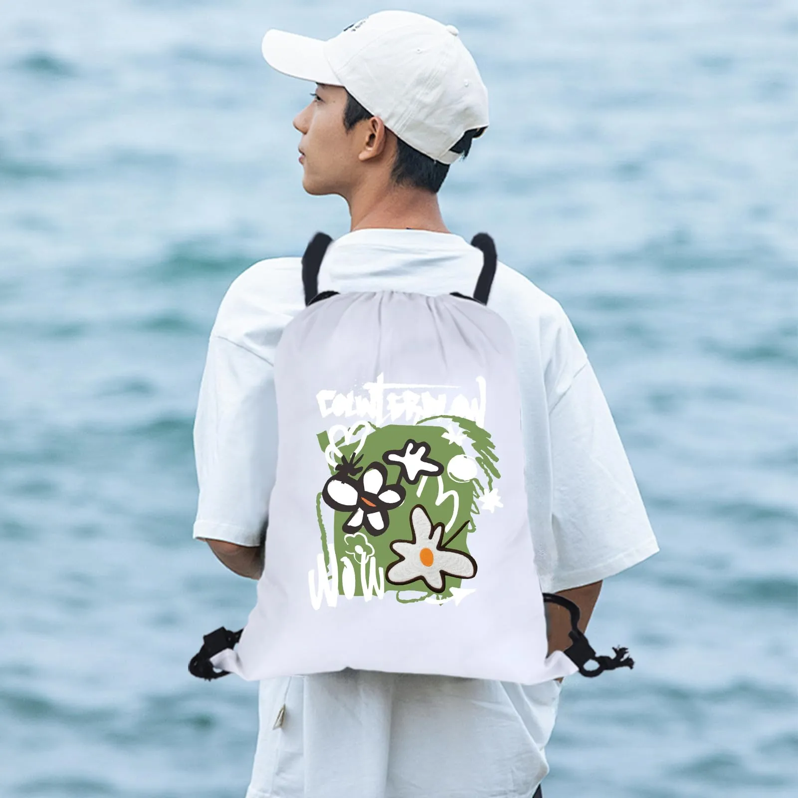MAIKESUB 20 Pieces Sublimation Drawstring Backpack Bags Cinch Sack with String DIY Gym Sports Sackpack Lightweight