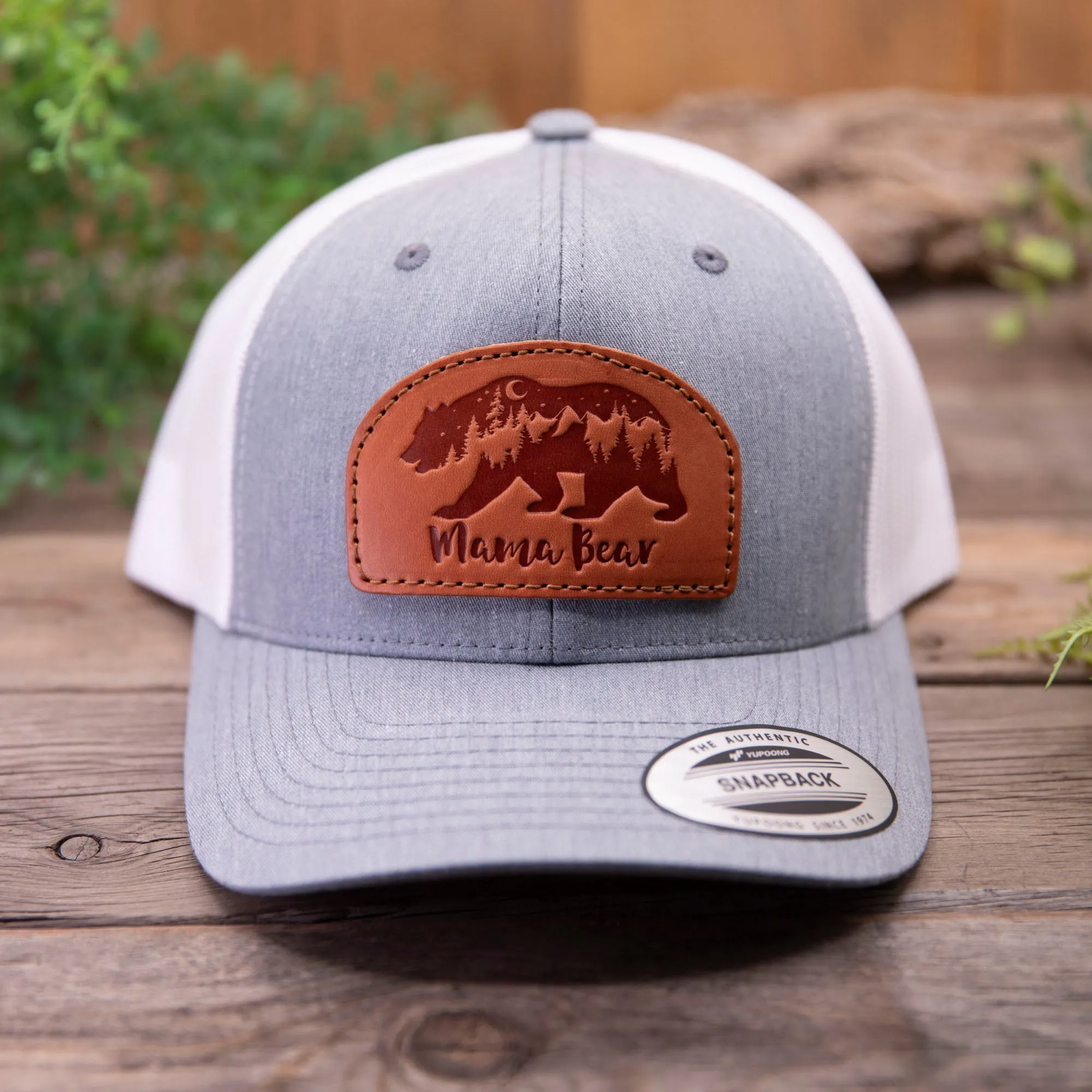 Mama Bear Leather Patch Hat