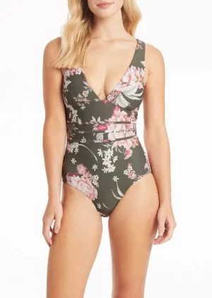 Martini longline one piece khaki