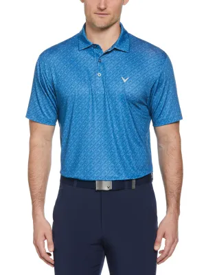 Mens Chevron Print Golf Polo