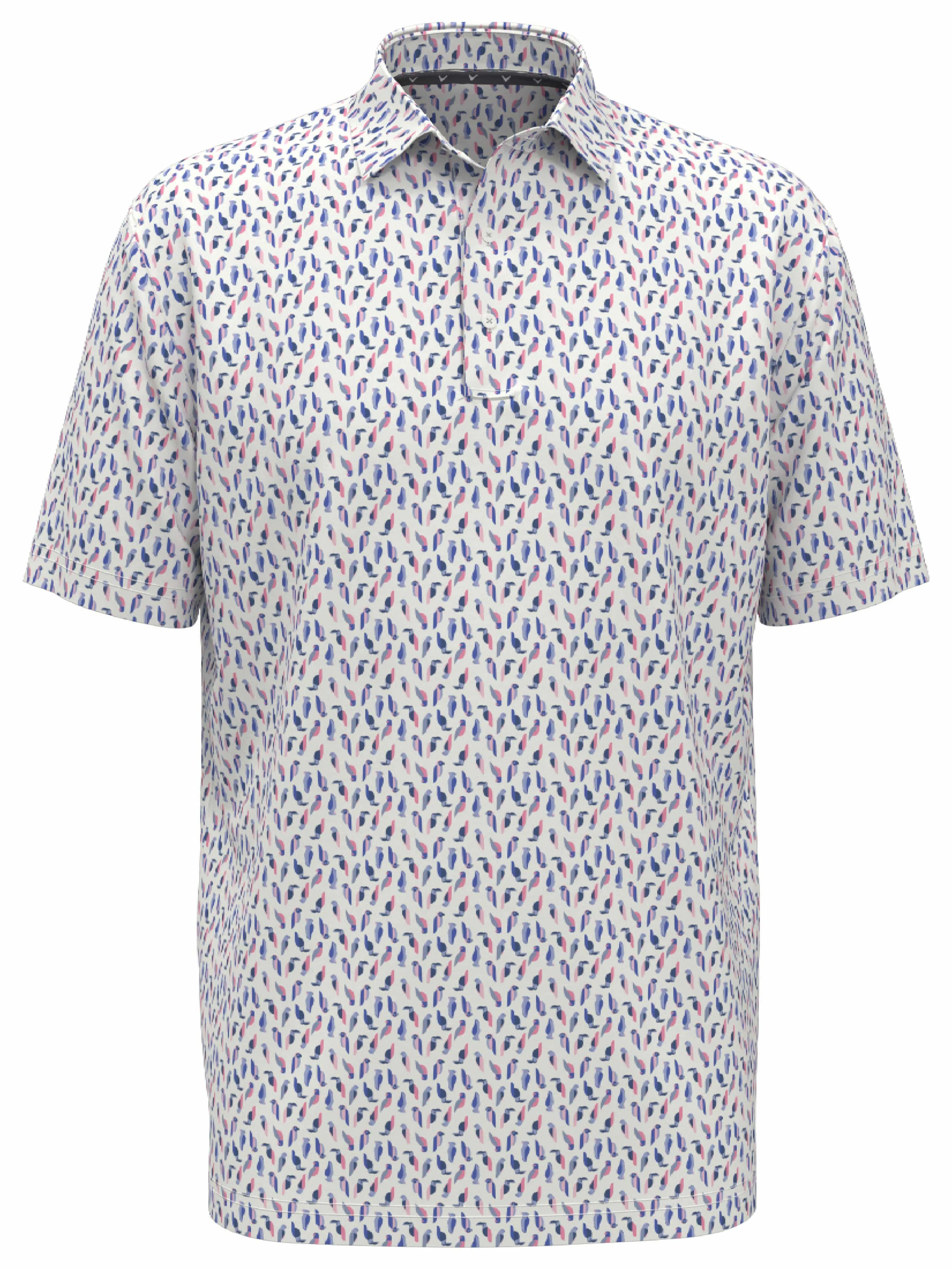 Mens Day All Over Birdie Print Polo
