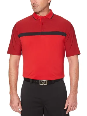 Mens Swing Tech™ Fine Line Color Block Polo